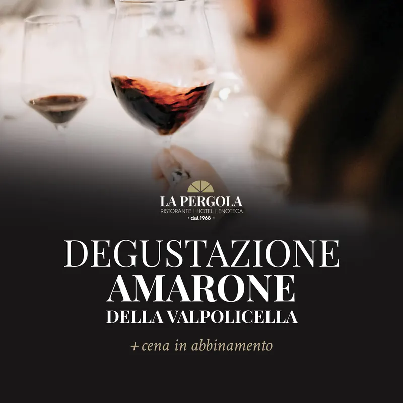 Locandina degustazione Amarone della Valpolicella con cena in abbinamento