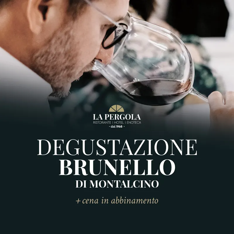 Locandina degustazione Brunello di Montalcino con cena in abbinamento