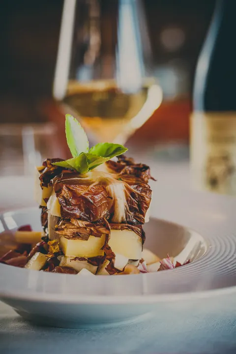 Lasagnetta al radicchio con vino bianco